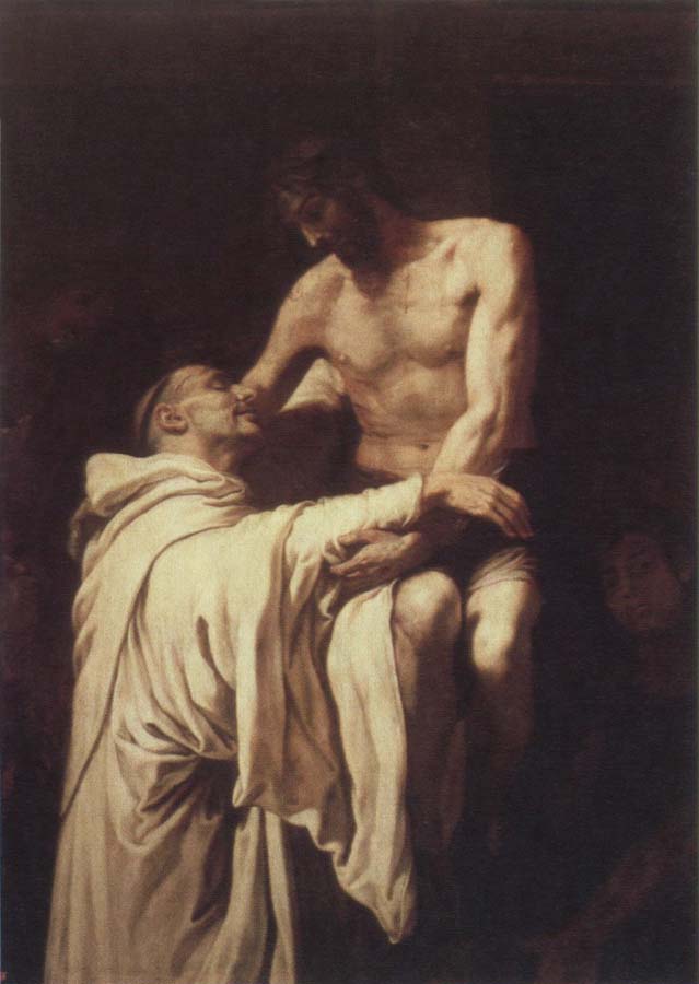 christ embracing st.bernard